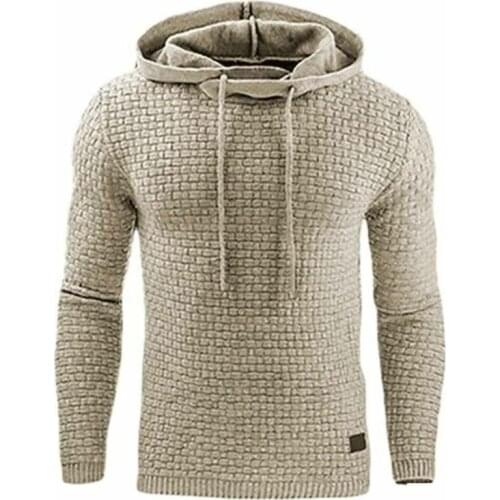 Mens Winter Hoodies Slim Fit Hooded Sweatshirt Outwear Solid Autumn Winter Casual Pullovers