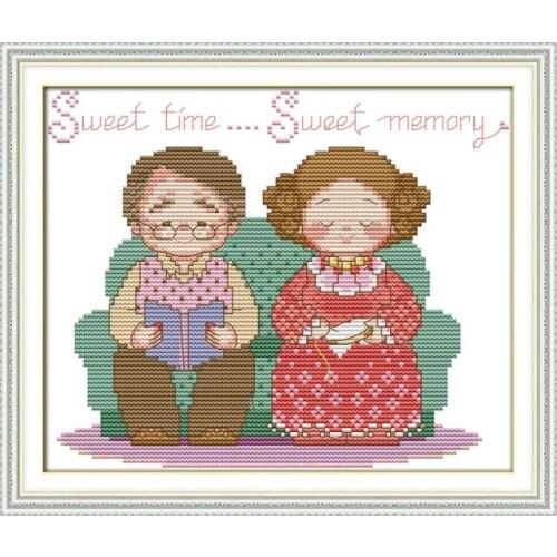 Live together till old and grey cross stitch kit 14ct 11ct count pre printed canvas x stitches embroidery DIY handmade plus