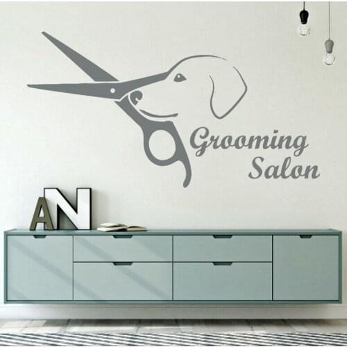 Dog Mural Grooming Salon Art Decal Stickers Pet Shop Window Decoration Art Wall Stickers Wall Vinyl Removable FK-84