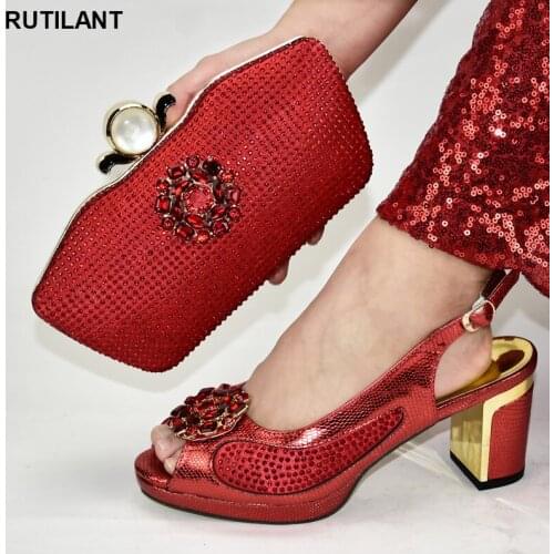New Arrival Italy Shoes with Matching Bags Italian Designer Shoes and Bags Matching Set Nigerian Women Party Pumps High Heels