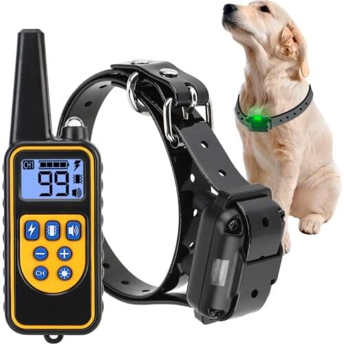 Pet Dog Training Collar Remote Control IP67 Waterproof Shock Vibration Sound With LCD Display Electric Rechargeable 800m