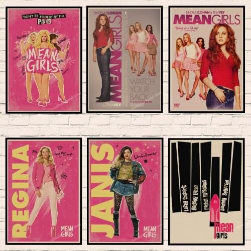 Mean Girls Poster High Definition Retro Kraft Paper Poster Wall Stickers Home Decoration Living Room Bedroom Home Wall Stickers