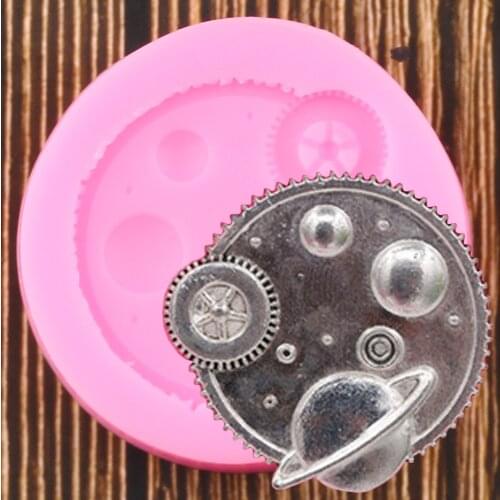 Gear Space Pattern Silicone Mold DIY Sugar Craft Cake Decorating Tools Kitchen Baking Fondant Chocolate Resin Clay Mould