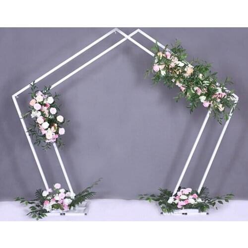 Wedding geometric arch, ironwork arch, wedding decoration, background frame, party birthday scene decoration, pentagon bracket