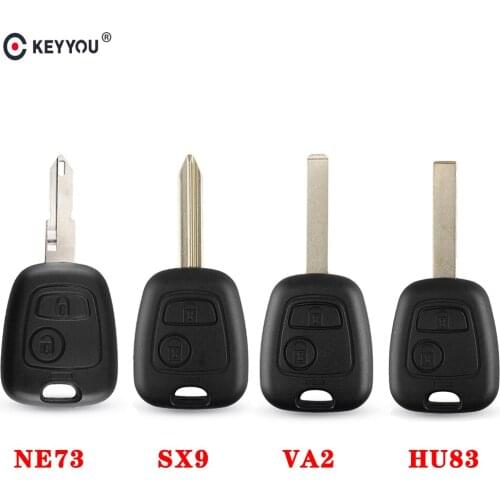 KEYYOU 30X Replacement Remote Control Car Cover Case for Peugeot 106 206 306 406 Key Shell 2 Button NE73/VA2/HU83/SX9 Blade