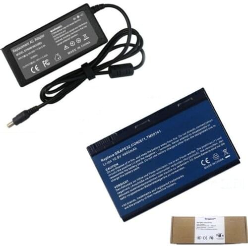 4400mAh Laptop Battery + 19V 3.42A Power Charger for for Acer Aspire 5315 5630 GRAPE31 GRPAE34 TM5720 TM7520 Extensa 5220 5620Z