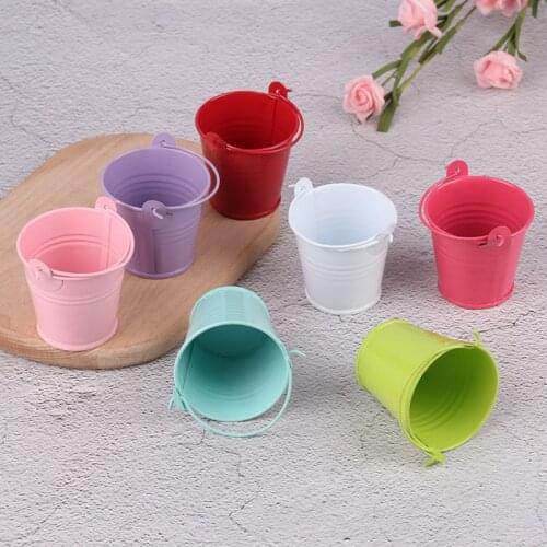 1:6 1:12 Scale Mini Candy Metal Buckets Decoration Miniature Toy Doll Food Kitchen Living Room Accessories for BJD Dollhouse