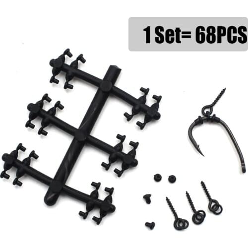 1Set=68PCS Carp Rig Ring Stops 48Pcs With 20Pcs Boilie Bait Screw for Carp Rig Kit Carp Fishing Accessories Tackle