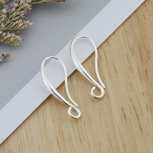 10/20/50pcs 925 Sterling Silver Jewelry DIY Accessories 925 Silver Hook For Earring Settings Findings & Components 1*2cm