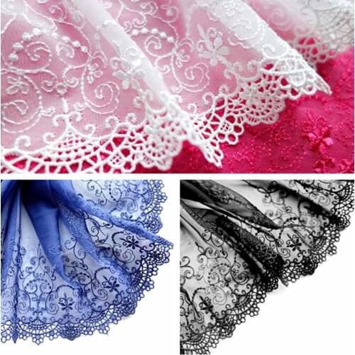 10Meters Black Mesh Floral embroidered Lace Trim Lingerie Bra Dress DIY Fabrics 12cm High Quality