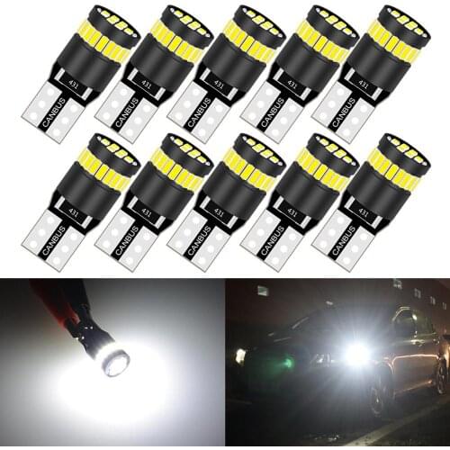 10x T10 W5W led light white car led light Can-bus Wedge Light Side Bulb T10 W5W Canbus led 6000K 194 3014 24 SMD Led Error Free