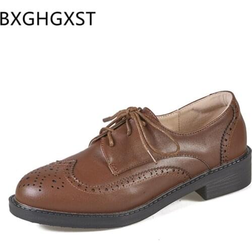 2020 vintage shoes fashion creepers women brogue shoes ladies Harajuku leather shoes women comfort brand tenis feminino casual