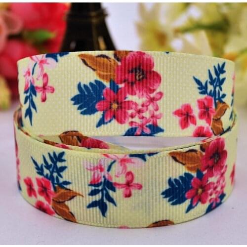 22mm 25mm 38mm 75mm Ruban satin Flowers Cartoon printed Grosgrain Ribbon Hair Accessories party decoration 10 Yards X-00235
