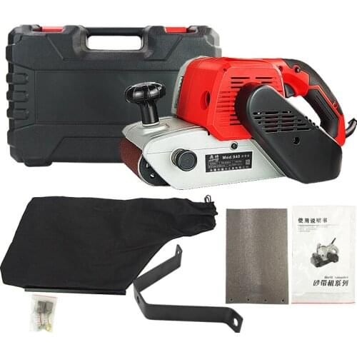 220V 4-inch Portable Belt Sander Metal Wood Polishing Machine 1480W Y