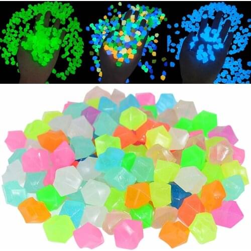 300pcs/bag Glow Pebbles Luminous Stones Home Garden Fish Tank Walkway Path Yard Glowing In The Dark Luminous Stone Decoration 8z