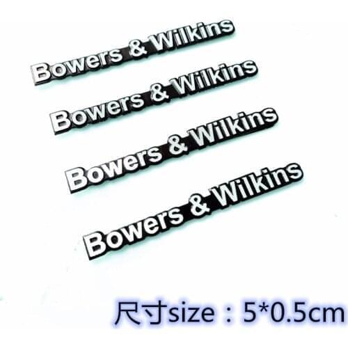 6pcs B&W Speaker aluminum sticker car styling stereo speaker BW badge emblem Sticker Car Accessorie Bowers&Wilkins