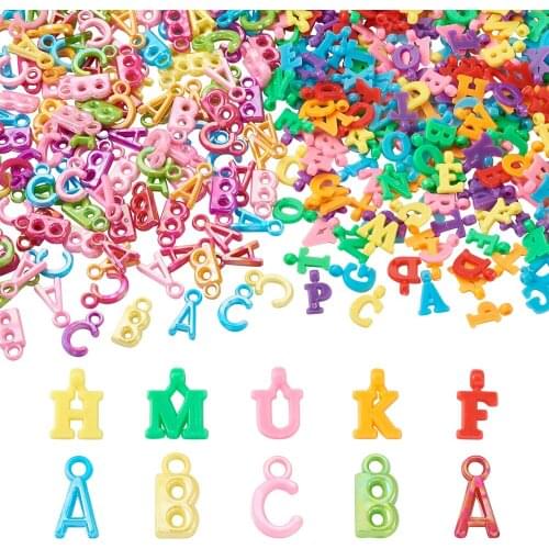 260g/set Alphabet Acrylic Pendant Opaque 26 Letters Charm Beads for DIY Bracelet Necklace Jewelry Crafts Making