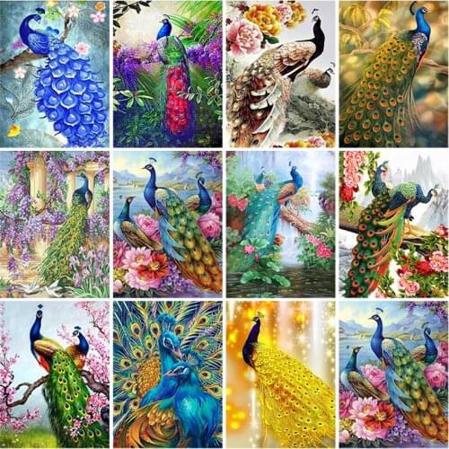 DIY 5D Diamond Painting Animal peacock Full Round Drill Diamond Embroidery Cross Stitch Rhinestone Picture Home Decor Gift