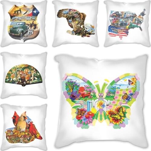 Butterfly deer horse Pillowcase Decor housse de coussin cojines Cushion Cover for Sofa Home Car Polyester Pillow Case 45x45cm
