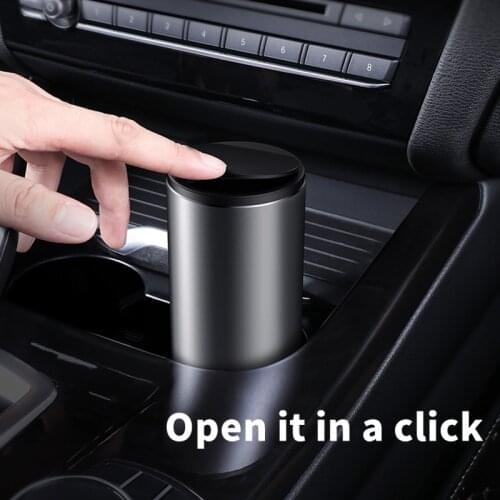 Baseus Alloy Car Trash Can Auto Organizer Storage Bag Car Garbage Bin Ashtray Dust Case Holder Auto Accessories