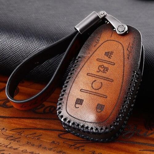 Retro style genuine leather Car Key Case Cover For CHEVROLET MALIBU EQUINOX CRUZE CAMARO 2016 2017 2018
