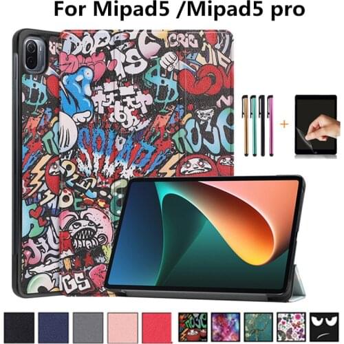 2021 Housse for Xiao miPad5 Funda Case for Xiaomi Pad 5 Pro 2021 11" Tablet Holder Pad 5 Pro 5G Tri-fold Case Trifold Stand