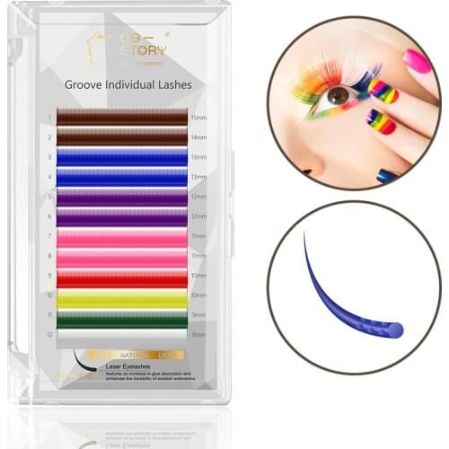Costory Colored Eyelash Extension Individual Laser Processed Wholesale OEM ODM Private Label Professional False Lash Extensions