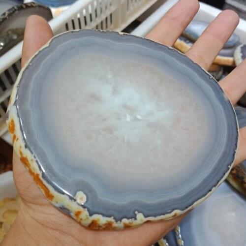 DHXYZB 100-950g Natural agate gem stone platter meditation healing agate slice stone and crystal plate home decor free shipping