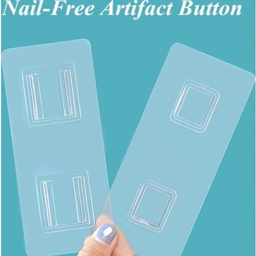 1Pair Double-Sided Adhesive Wall Hooks Buckle Optional Sticker Hook Free Punch Transparent Multi-purpose Waterproof Home Storage