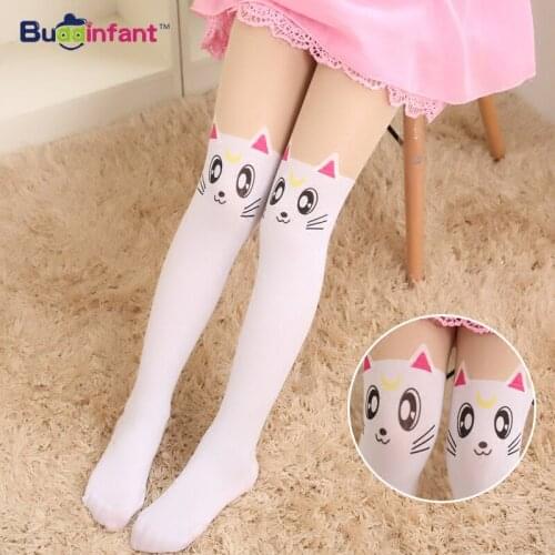 High Elastic childrens girl tights Velvet cartoon kitty cat bear Patchwork stocking pantyhose for baby kids Girls Summer Spring