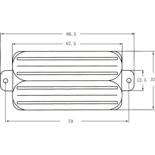 Electric Guitar Dual Hot Rail Humbucker Pickups, 4 Wire, Black