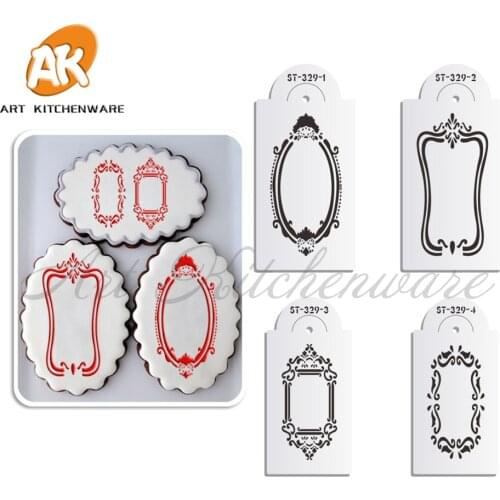 Photo Frames Cookie Stencil Cake Stencil Decoration Cake Border Stencils for Painting Fondant Mold Cake Decorating Tools ST-329