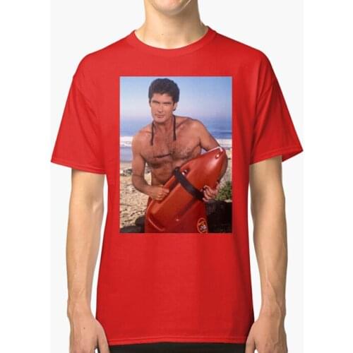 The Hoff - Baywatch T Shirt Beach Baywatch Pamela Anderson Man Hot Red Swimsuit 90s 90s Icon