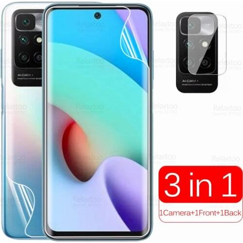 3To1 Camera Front Back Hydrogel Film For Xiaomi Redmi 10 Screen Protector Redme 10 Redmi10 Full Curved Protective Film Not Glass