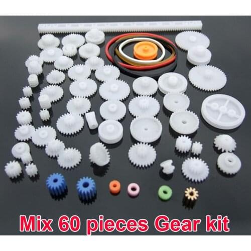 Fine ABS Plastic Gear Kit 0.5M Mixed 60 pcs Different Gears DIY Toy Robot Motor Model Gearbox Accessories