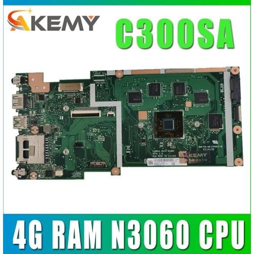 Each configuration New MB For ASUS C300SA C300S motherboard Laptop C300SA Main Board W/ 16G 32G-SSD 4G RAM N3060 CPU