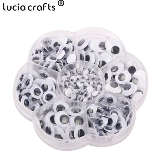 Lucia Crafts Multi Size Mixed Self-adhesive Googly Eyes Sticker DIY Scrapbooking Toy Doll Decor K0818
