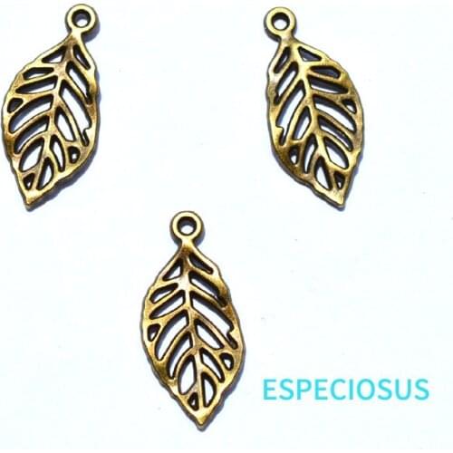 DIY Fashion Jewelry Accessories Anti Brozen Plated Alloy Charms Cute LeavesMetal Pendant Vintage Bracelet Making Findings 20pcs