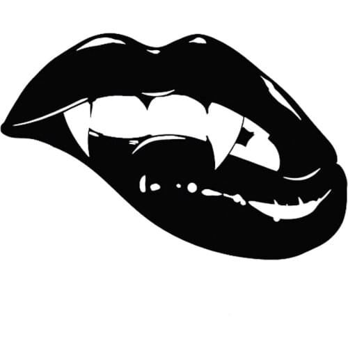 LLY-0575 Fashion Car Sticker Sharp Monster Mouth Kiss Vampire Lips Teeth Modeling Decal PVC Auto Accessories Waterproof Decals
