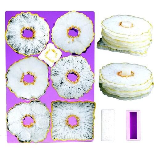 Irregular Coaster Silicone Mould Mirror Crystal Epoxy Resin Molds Handmade DIY Making Home Decoration