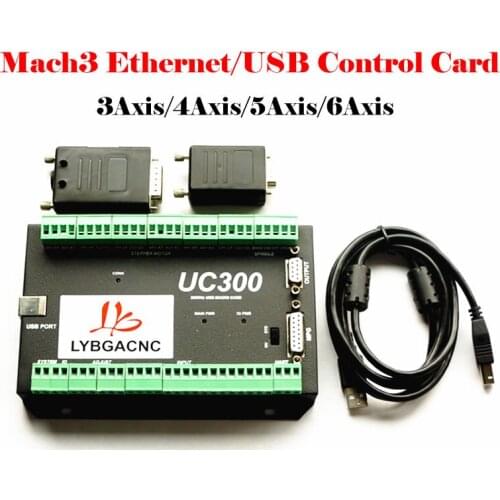 CNC NVEM Mach3 Ethernet USB Control Card EC300 UC300 Motion Control Card 3/4/5/6 Axis Breakout Board 300KHz for CNC Router