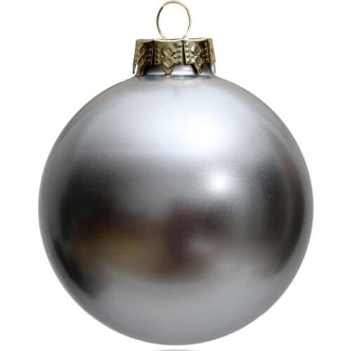 Promotion - 5PCS/PAK, Home Event Party Christmas Xmas Decoration Ornament 80mm Painted Silver Glass Bauble Ball - Shiny