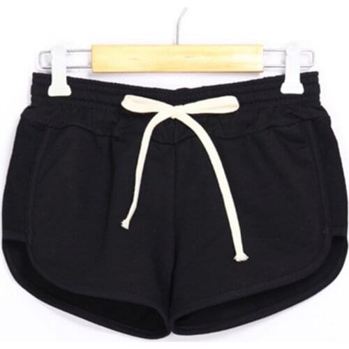 Sale Yoga Running Drawstring Sport Shorts Women Loose Cotton Elastic Mid Waist Short Solid Candy Color Female Fitness Shorts