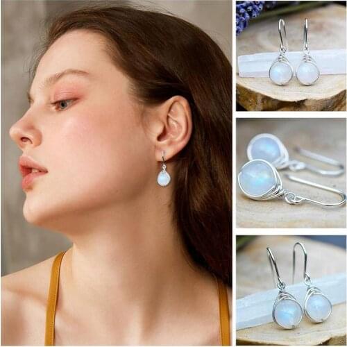 Vintage Elegant Women Ladies Earrings Crystal Marquise Teardrop Hook Boho Wedding Accessories Earrings Cut Jewelry Moonston S9Z6