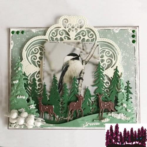 Craft metal cutting dies cut die mold New Christmas tree group Scrapbook paper craft knife mould blade punch stencils dies