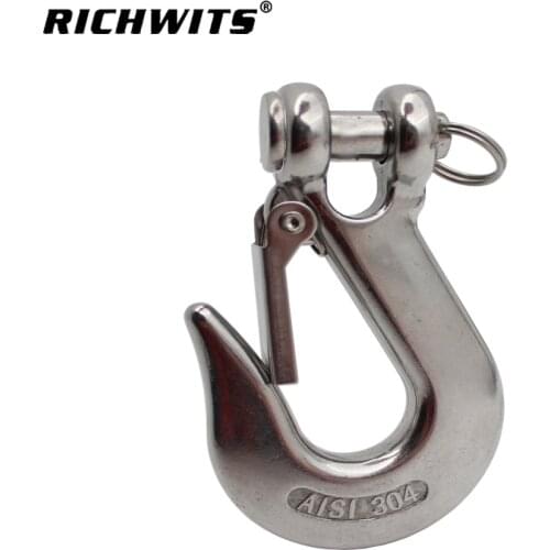 Heavy Duty Stainless Steel Marine Grade Crane Hook Clevis Hook 1/4 (1000lbs) 5/16 (1500lbs) 3/8 (2000lbs)) 1/2 (3000lbs)