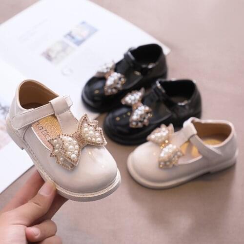Girls PU Leather Shoes Student Shoes Princess Casual Flats 2021 New Children Shoes Hot Bow-knot Sweet Non-slip Breathable Hot