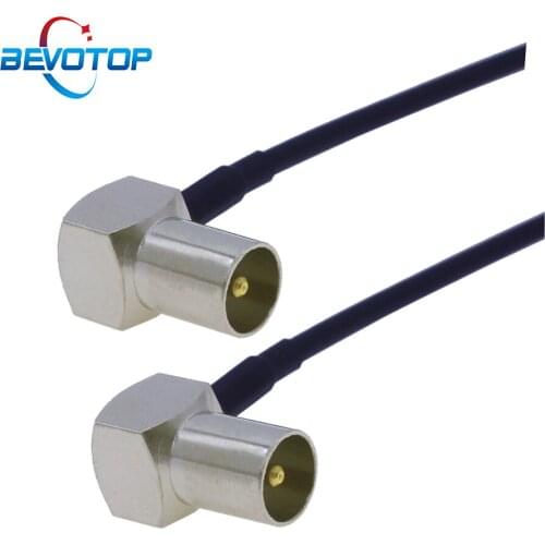 Elbow 90 Degree TV Male Plug to TV Male Right Angle Plug 50Ohm RG174 Extension Cord TV Satellite Antenna Cable RF Coaxial Jumper