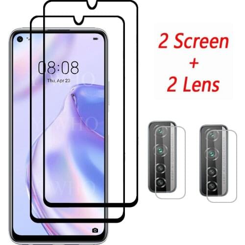 4 In 1 Screen Protector Full Protective Glass for Huawei P40 Lite 5g Back Camera Lens Film Tempered Glass on Huawei P40Lite E