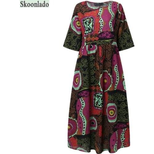 Plus size 5xl Ladies latest round neck short-sleeved cotton linen dresses good quality fashionable comfortable casual long dress